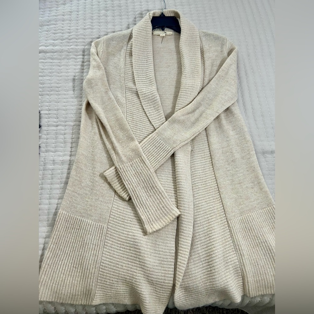 Women's Cream Open Front Cardigan Sweater